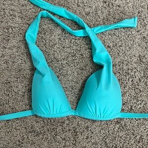 Hula Honey lightly lined aqua bikini top. Size small.
